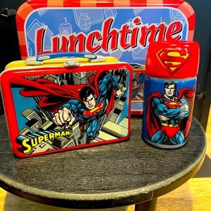 Vandor Lunchtime DC Superman Salt and Pepper Shakers In Tin Box